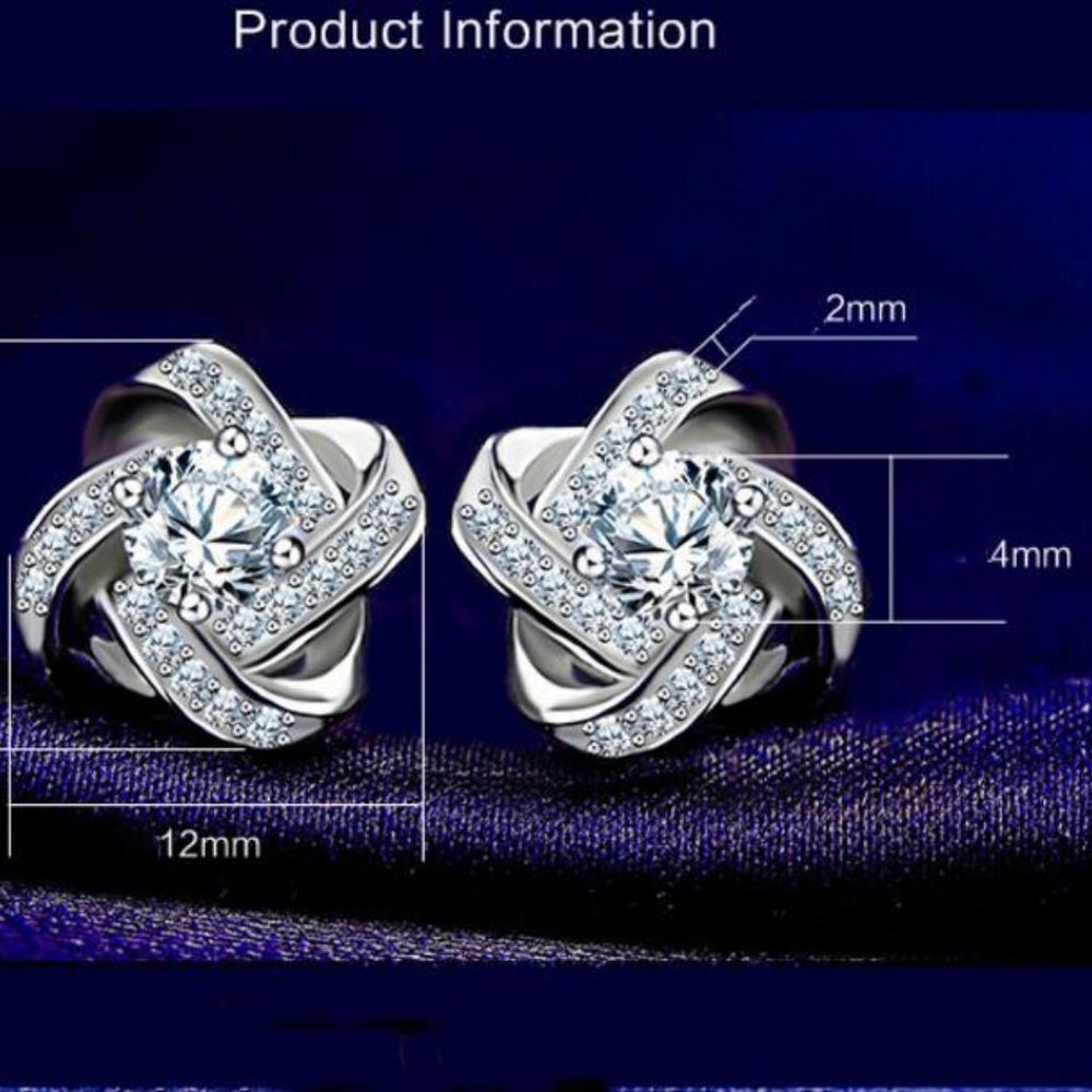 *NEW 925 Sterling Silver Diamond Infinity Earrings - Picture 8 of 10